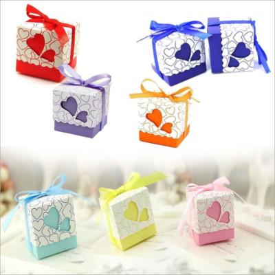 China Wholesale Recycled Materials Manufacturers Square Wedding Favor Boxes Wedding Candy Box Gift Packaging Box Custom for sale