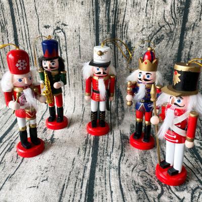 China Wooden Soldier With Musical Instrument Nutcracker Amazon Sale Christmas Decorations Christmas Gift Hot Figurines Decoration 13cm Tall for sale