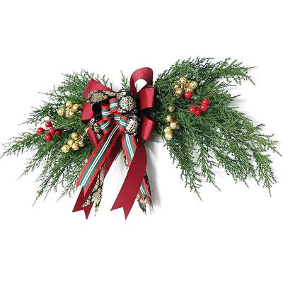 China Garland Rattan Red Berry Pine Cone Needle Branch Harvest Hanging Wreath Floral Christmas Teardrop Swag Christmas Decorations for sale