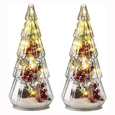 China Christmas glass decoration supplies layout glass interior furnishings stage atmosphere window shopping mall tree home decor for sale