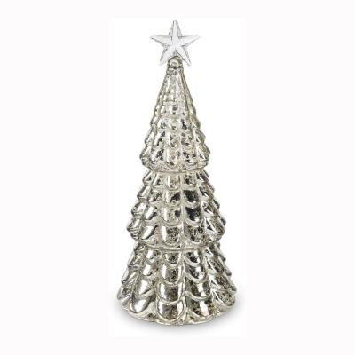 China Glass Christmas Tree Shape Decoration Supply Battery Operated Glass Led Christmas Tree Lighting for sale