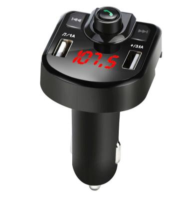 China Blue Car Audio MP3 Player 3.1A Fast Charging Dual Car Mobile Phone FM Tooth FM Tooth USB Car Charger for sale