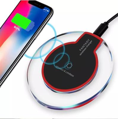 China Universal Crystal Led Round Charging Pad Mobile Phone Tablet MP3 GPS K9 Qi Wireless Charger Docking Wireless Charging for sale