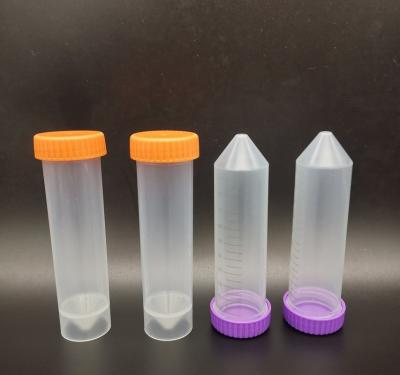 China Graduated Medical Laboratory Consumables 50ml Screw Cap Centrifuge Tube Conical Bottom Unsterilized for sale