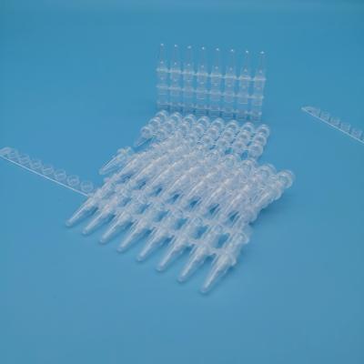 China Transparent 0.2 Ml PCR Tubes 8 Tube Strips Molecular Biology Reaction Strip Tube for sale