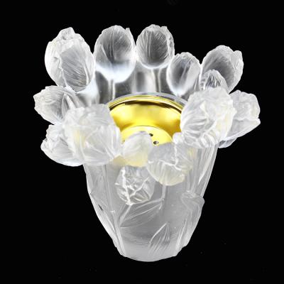 China Fengming Wholesale New Design Unique AROMATIC Tulip Glass Incense Burner Crafts white for gifts for sale