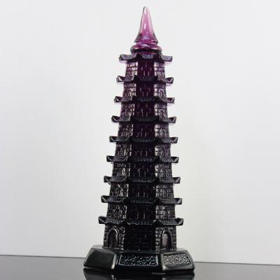 China Chinese Fengshui Crafts Products Glass China Art Decor Wenchang Home Tower for sale