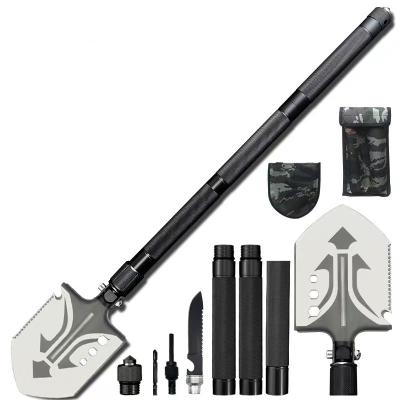 China High Quality Outdoor Camping Tactical Steel Shovel Multifunctional Travel Multi-Use Survival Folding Hand Shovel for sale