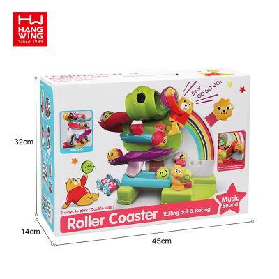 China Cartoon Musical Toy Rainbow Slide Rolling Ball Track Set Safety Plastic Toy For Kids Ours Dip Slan Slan Dip Bear for sale