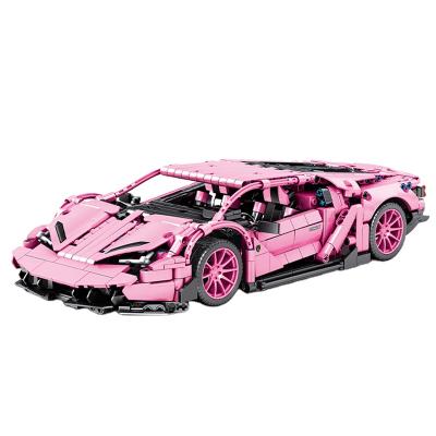 China Electronic Pink Speed ​​Toy Girl Bausteine ​​Building Blocks Electric Remote Color Size Toy Car Set Block for sale