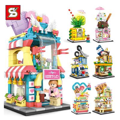 China Series MODEL kit Street View cafe TOY 278cs plastic blocks toys for kids assembling set di blocchi building block set for sale