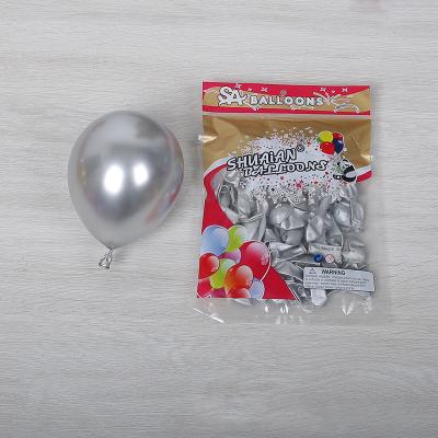 China Fashional 5 Inch Beaded Metal Balloon Wedding Party Decoration 100 Pcs Thicken Chrome Gold Balloon for sale