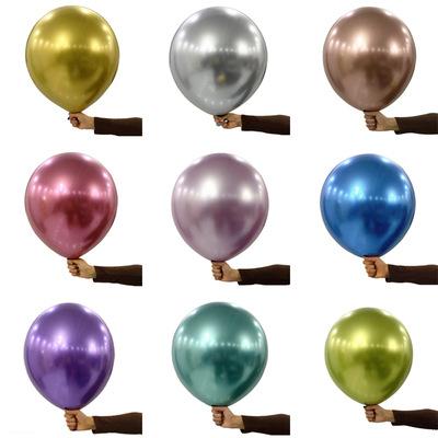 China Fashional 18 Inch Gold Metal Silver Chrome Shiny Latex Balloons Party Balloons Round Big Equator Balloon for sale