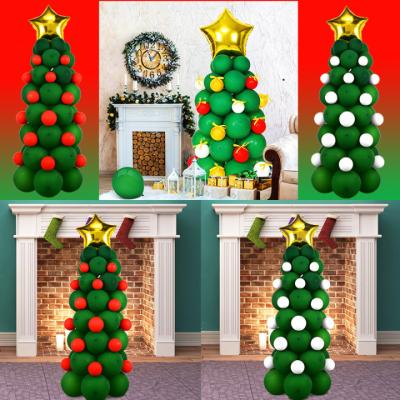 China Fashional Green Christmas Balloon Tree Party Decoration Star Pentagon Star Merry Christmas Tree for sale