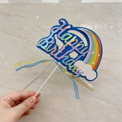 China Happy Birthday Card Insert Dessert Party Suppies New Styles Acrylic Cake Topper Cake Stand for sale