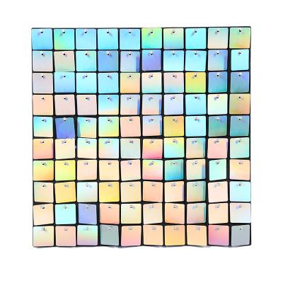 China Fashional PVC Backdrop Wedding Birthday Decoration Sparkle Multi Color Shimmer Sequin Wall Panel Anti-UV Shimmer Wall for sale