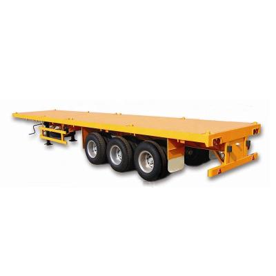 China Flat Bed 2 Axles 3 Axles Container Truck Trailer 40 Feet Shipping Container Trailer for sale