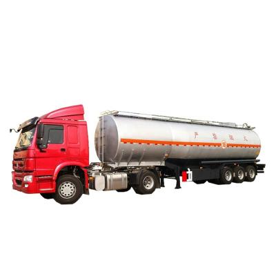 China Steel Material Truck Trailer Tri Axles Oil Tanker Trailer / 40000 Liters Fuel Transport Trailer for sale