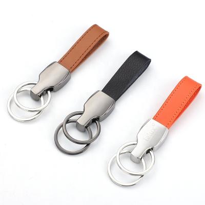 China Tourist Big Buckle Mute Key Leather Chain Design You Like Colorful Pattern Keychain Leather for sale