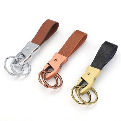 China Custom Free Vegan Style Tourist Style Free Vegan Credit Card Metal Cloth Leather Key Chain Key Chain for sale