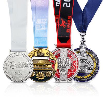 China Europe wholesale China factory custom soft enamel sports medal medallion award for marathon for sale