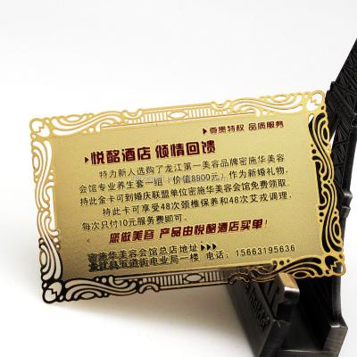 China Custom China Stainless Steel Gold Plated Engrave Metal Business Card for sale