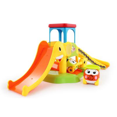 China Manufacturer Direct Sales BAOLI Elephant Playground Kids Diy Cartoon Track Slide Toy Parking Lot Toy For Baby for sale