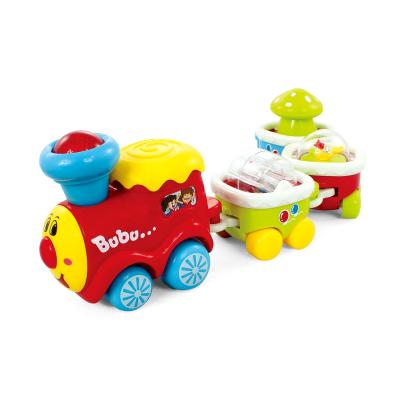 China Plastic Vehicle Toys BAOLI Music Train Cartoon Light Up Car Electric Train Musical Electronic Track Toy For Kids for sale