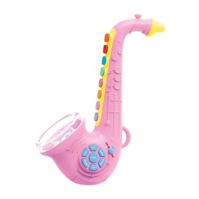 China BAOLI ABS Music Toy Musical Instrument MP3 Plastic Multifunctional Saxophone Toy Battery Operated for sale