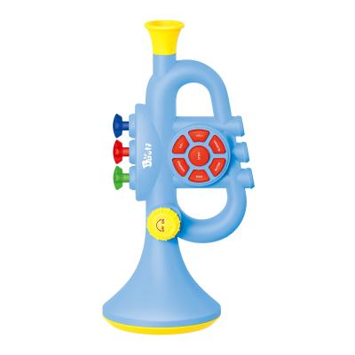 China BAOLI Battery Operated Cartoon Trumpet Electronic Music Learning Toys Musical Instrument Toys Sound Trumpet for sale