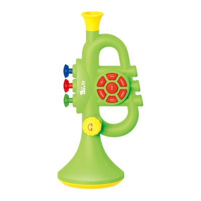 China BAOLI Battery Operated Cartoon Trumpet Electronic Music Learning Toys Musical Instrument Toys Sound Trumpet for sale