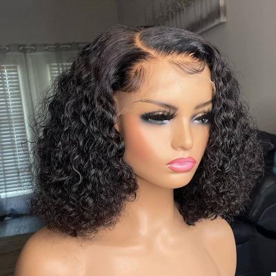 China Body Wave HD Lace Frontal Bob Wigs, Deep Curly Wave 13X4 Lace Front Human Hair Wigs, Raw Hair Short Bob Wigs For Black Women for sale