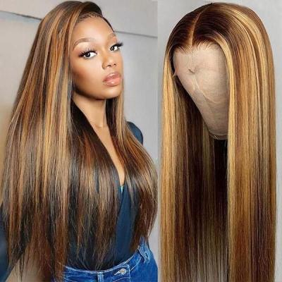 China Raw Body Wave Virgin Colored Wigs Hair Lace Front Human Hair Wigs 100 Wholesale Piano P4/27 Lace Front Wigs For Women for sale