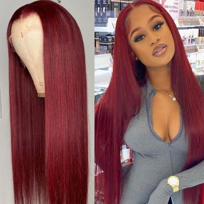 China Brazilian Body Wave Hair Wigs Wholesale Hd 99J Burgundy Wig Hair Lace Front Wig For Black Women for sale