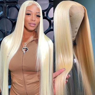 China Blonde Body Wave Wigs Hair Lace Front Wigs Human Hair Pre Plucked 613 Straight Body Wave 13X4 Hair Lace Front Wig for sale