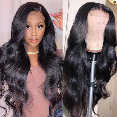 China Body Wave Preplucked Bleached Knots Lace Front Human Hair Wigs Pre Plucked Body Wave 13X4 Lace Front Human Hair Wigs Frontal for sale