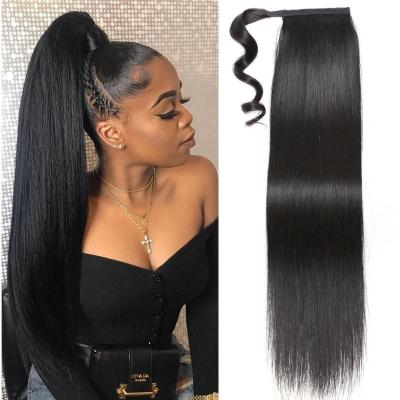 China U-tip hair color ponytail extension natural unprocessed wrap around hair ponytail for black women for sale