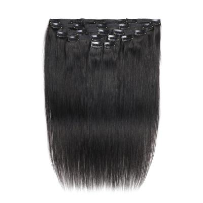 China Jerry Curl 100% Clip In Hair Extensions 10a Brazilian Straight Body Wave Virgin Hair Curly Wave Clip In Hair Extensions for sale