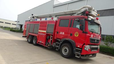 Cina Camion dei vigili del fuoco della torre dell'acqua di SINOTRUK 440hp con 3 aste telescopiche degli assi 32M in vendita