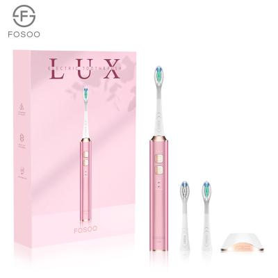 China FOSOO Zinc Alloy Smart Oral Care 3modes Ultrasonic Toothbrush Portable Ultrasonic Toothbrush with Best Quality for sale