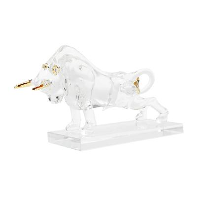 China Modern Modern Home Decorations Gifts Opens Home Ware Crystal Cow Figurine For Home Decoration Pieces for sale