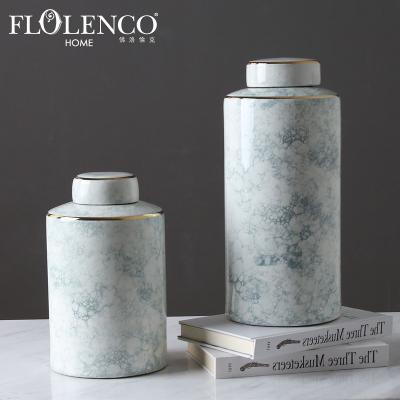 China Modern Minimalist Dining Room Decor Bubble Grain Storage Bottles Ceramic Ginger Jar for sale