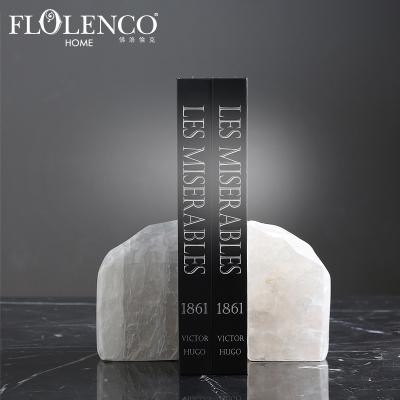 China Modern Natural Stone Home Decor White Natural Stone Book Ends for sale