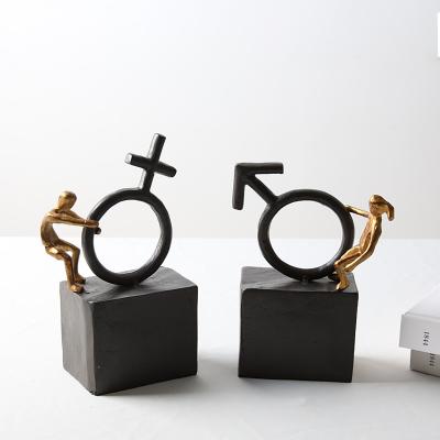 China Wholesale Durable Iron Home Bookends Metal Figurine Tables Office Decor Decorative Art Metal Book Ends for sale