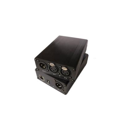 China Conference room support 2 ch Dante PoE power supply +24V network module audio box audio interface for conference for sale