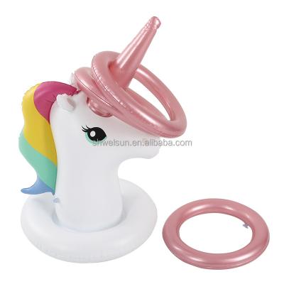 China Water Play Summer kid swimming pool toys for outdoor holiday inflatable pool game Inflatable Unicorn Ring Toss for sale