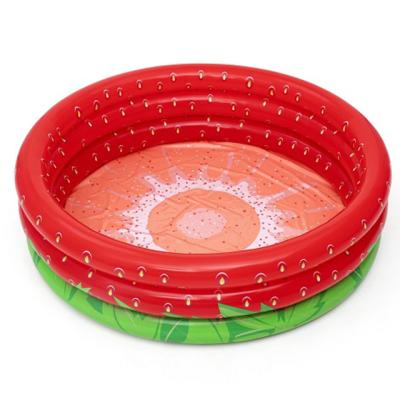 China Family Swimming Pool Factory Price Strawberry Kids Paddling Pool Three-ring Pool Inflatable Kids Swimming Pool for sale