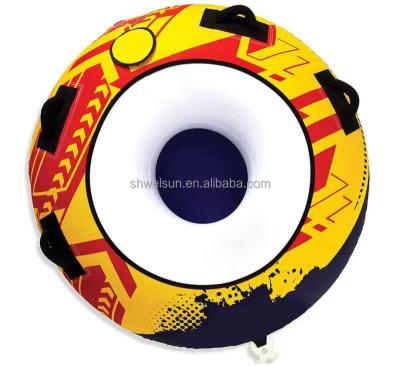 China Water Sports Tow Tube Towing Tube with Heavy duty Nylon Cover and Towing Strap Durable PVC Designer Towing Funtube for Water Sport for sale