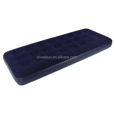 China Foldable BSCI Inflatable Flocked Air Mattress High Quality Inflatable Single Air Bed for sale