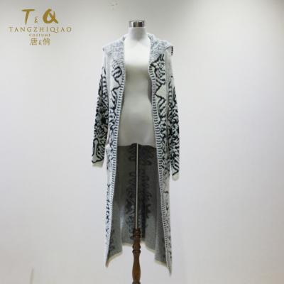 China Anti-Shrink New fashion design women cardigan long coat sweater for sale